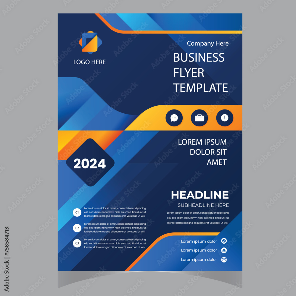 Annual report brochure flyer template set, Blue cover design, business advertisement, magazine ads, catalog vector layout in A4 size