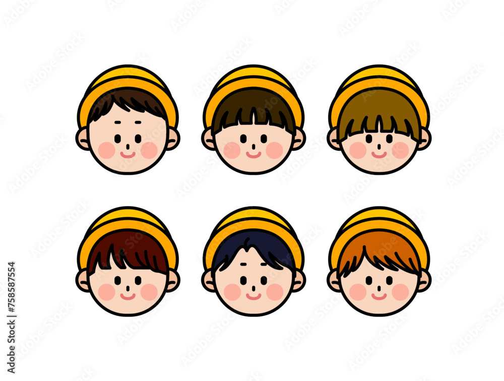 the faces of cute kindergarten boys in kindergarten uniforms the faces of cute kindergarten boys in kindergarten uniforms