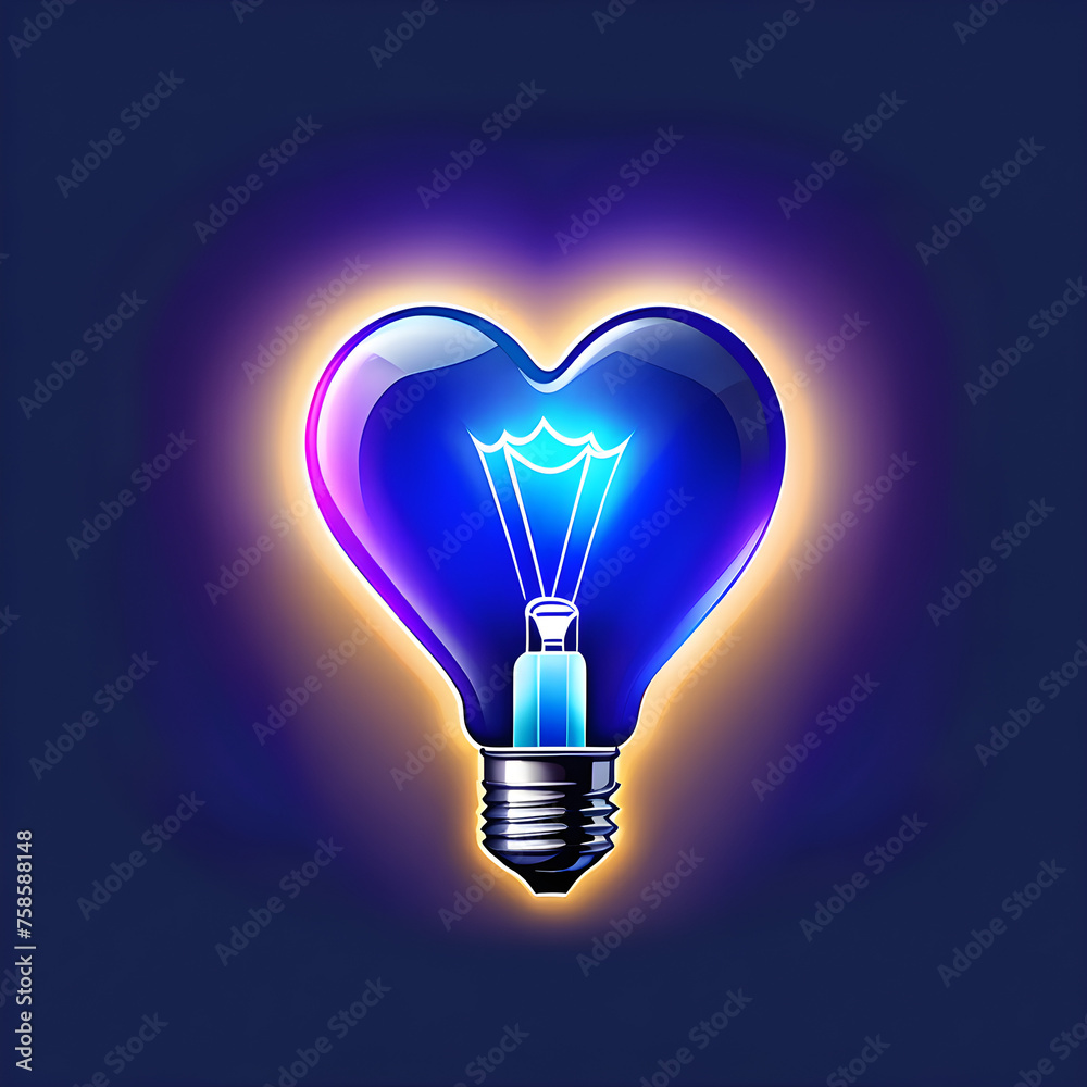 Indigo Hearts Aglow: Illuminating with Heart-shaped Bulbs.(Generative AI) Indigo Hearts Aglow: Illuminating with Heart-shaped Bulbs.(Generative AI)