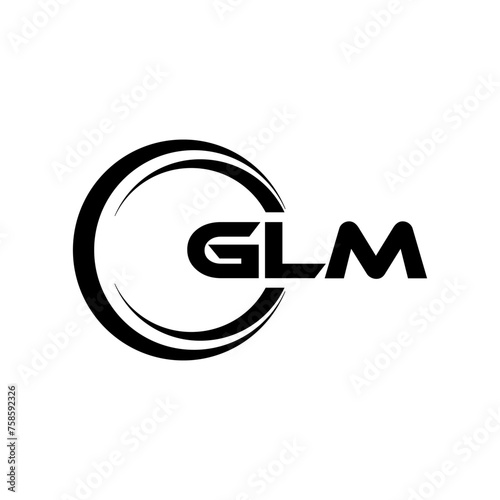 GLM letter logo design with white background in illustrator, cube logo, vector logo, modern alphabet font overlap style. calligraphy designs for logo, Poster, Invitation, etc. photo