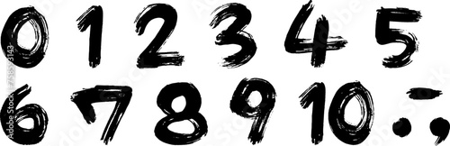 筆で手書きした数字のセット