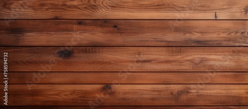 A closeup shot showcasing the intricate pattern of a brown hardwood plank table, with hints of wood stain and varnish adding depth to the rich wood tones