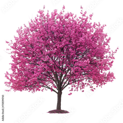 Redbud tree on isolated background