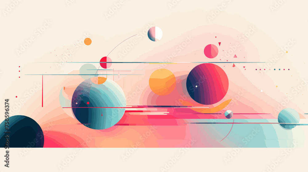 Obraz premium Flat vector illustration of a geometric pattern. 