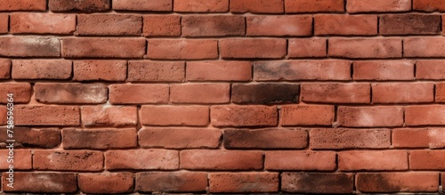 A detailed shot of a brown brick wall showcasing the rectangular shapes of the brickwork. The composite material is a building staple with a similar appearance to stone walls