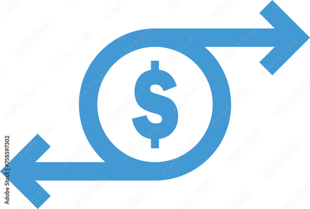 Art & Illustration, money transfer Icon. Chargeback contour sign. quick fund cash back symbol. Currency exchange refinance. Return on investment. Refund stock market business. Vector line illustratior