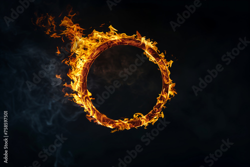 炎の輪。バナー背景、コピースペース、壁紙