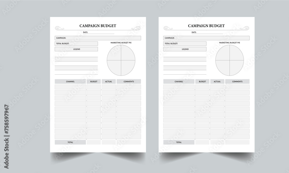 CAMPAIGN BUDGET Planner Layout Template