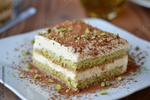 italian tiramisu with pistachios