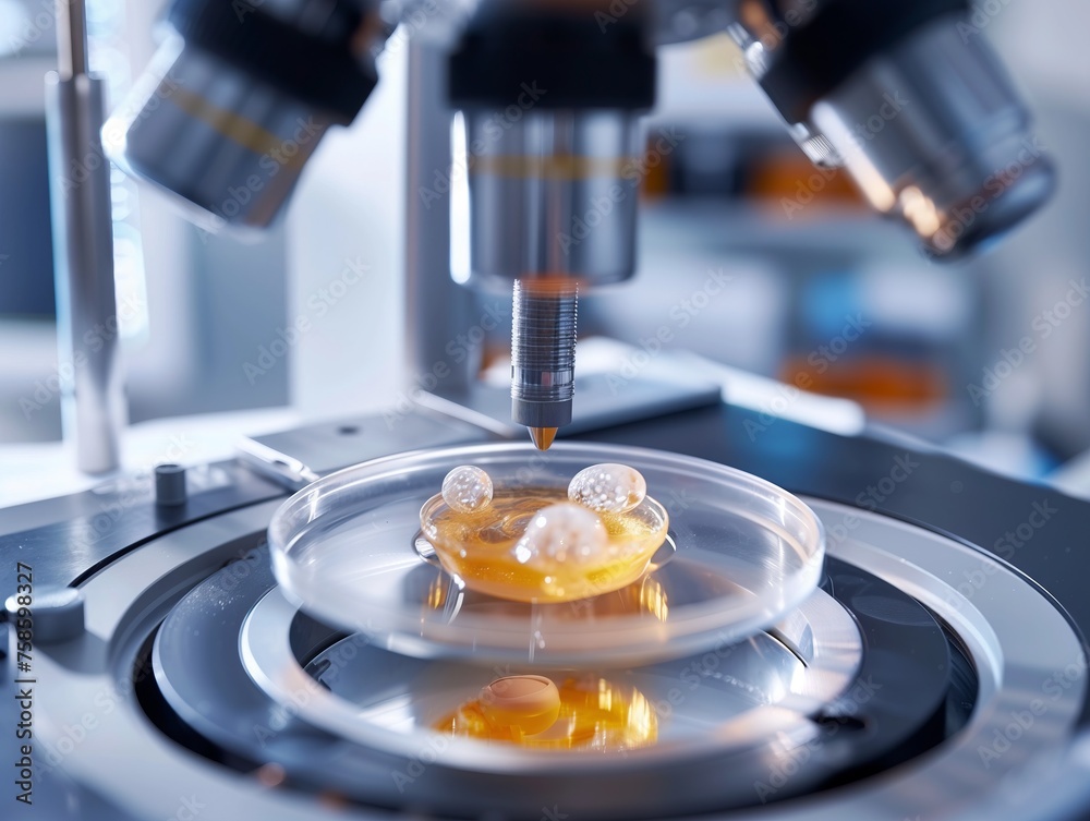 A macro-level concept of medical science focusing on In Vitro Fertilization (IVF), a technique for assisted reproduction. A macro-level concept of medical science focusing on In Vitro Fertilization (IVF), a technique for assisted reproduction.