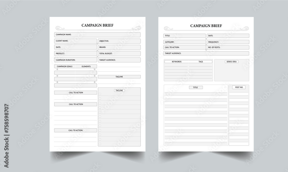 CAMPAIGN BRIEF LAYOUT TEMPLATE DESIGN