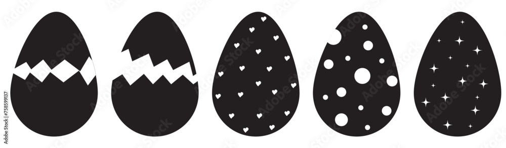 Set of easter eggs flat design on white background. Happy easter decorative elements. easter eggs vector. Set of easter eggs flat design on white background. Happy easter decorative elements. easter eggs vector.
