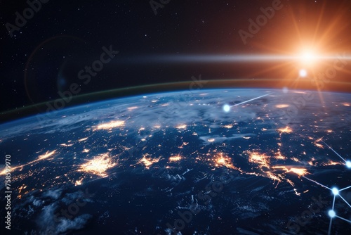 Beautiful view of Earth at night