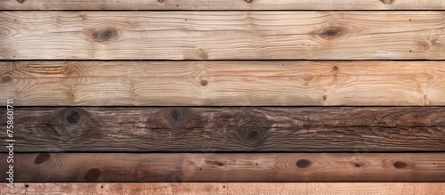 A close up of a brown hardwood plank wall with a blurred background, showcasing the beautiful wood grain pattern and wood stain finish