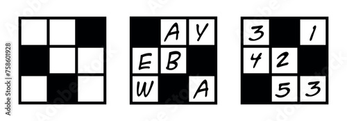 crossword icon on white background