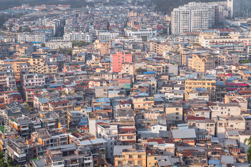 Top view of the old town and suburbs of Guilin, Guangxi, China