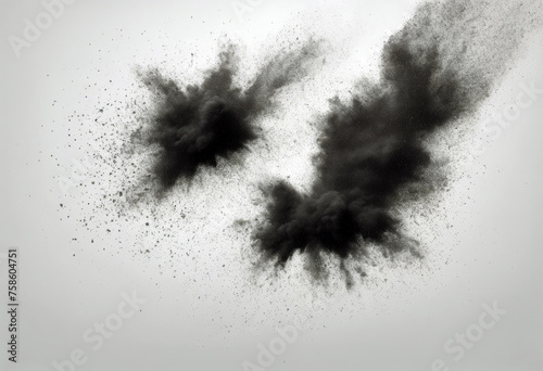 background isolated dust particles explosion texture Abstract Black white overlay