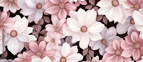 Abstract flower seamless pattern material. © Vusal
