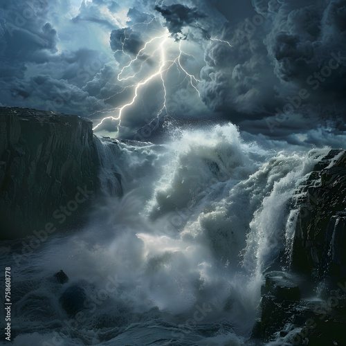 Raging Tempest: The Wild Ocean in Bad Weather by Generative AI