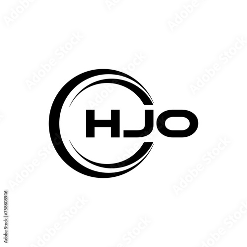 HJO letter logo design with white background in illustrator  cube logo  vector logo  modern alphabet font overlap style. calligraphy designs for logo  Poster  Invitation  etc.