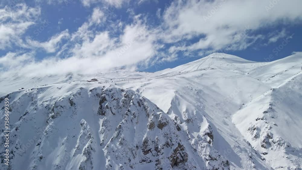 toma aérea Cordillera de los andes nevada chile