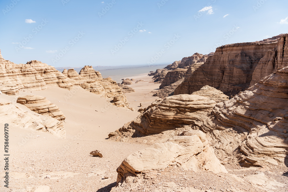 Landscape of Yadan, the Five Fort Devil City in Hami, Xinjiang, China Landscape of Yadan, the Five Fort Devil City in Hami, Xinjiang, China
