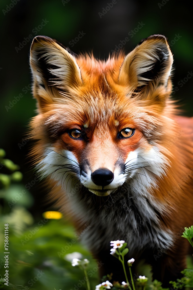 red fox in a spring forest meadow red fox in a spring forest meadow