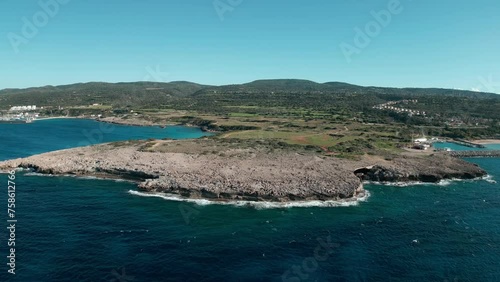 view of the Mediterranean coast. Northern Cyprus. drone view