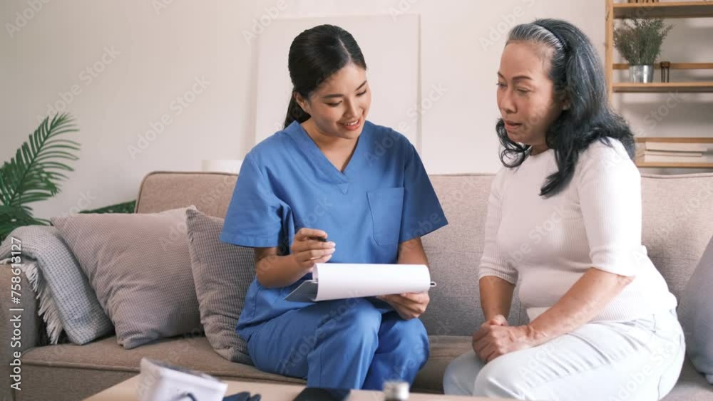 A beautiful young Asian doctor is consulting with a patient in her private office. The doctor discusses with the patient about the blood test results, what disease is found. A beautiful young Asian doctor is consulting with a patient in her private office. The doctor discusses with the patient about the blood test results, what disease is found.