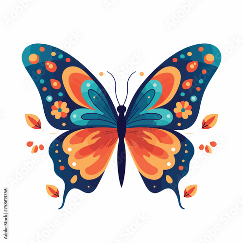 An illustration of a happy butterfly flat vector  © iclute3