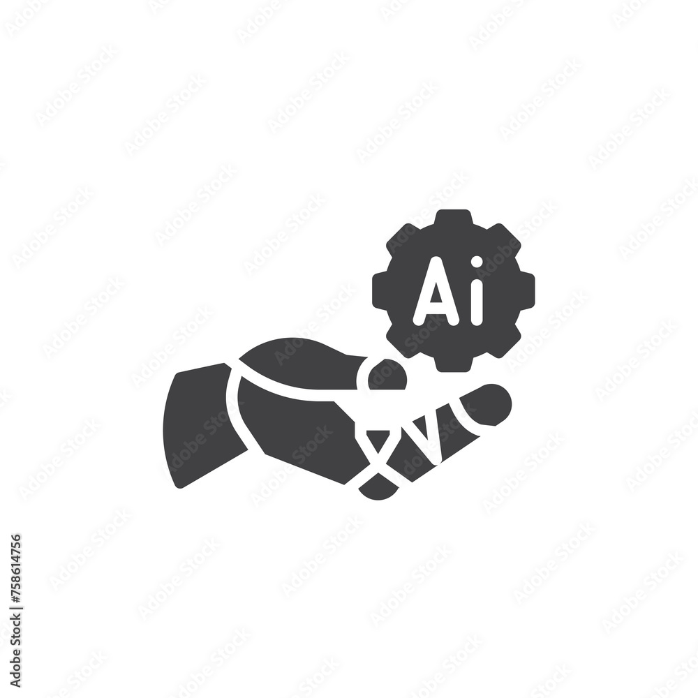Robot hand and Artificial intelligence vector icon