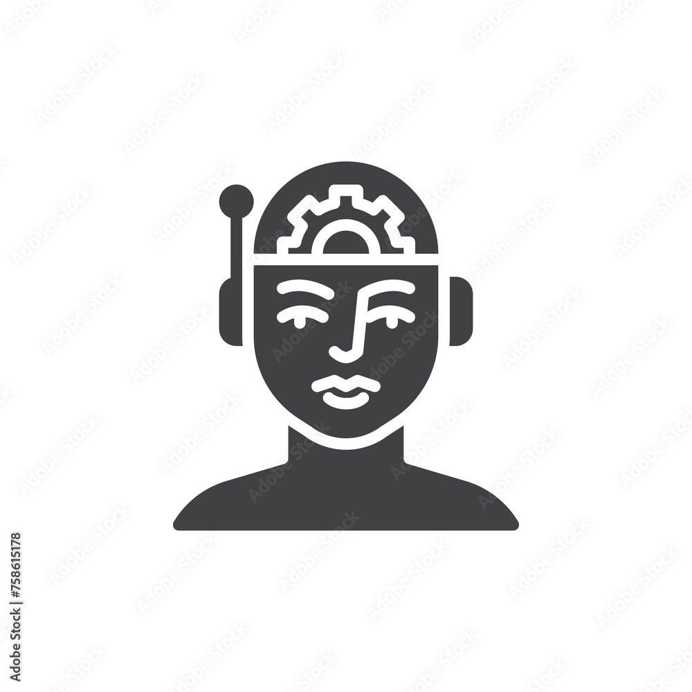 AI cybernetics vector icon AI cybernetics vector icon
