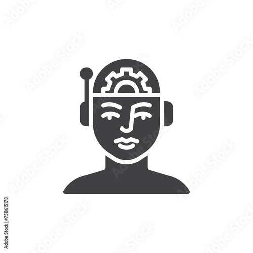 AI cybernetics vector icon