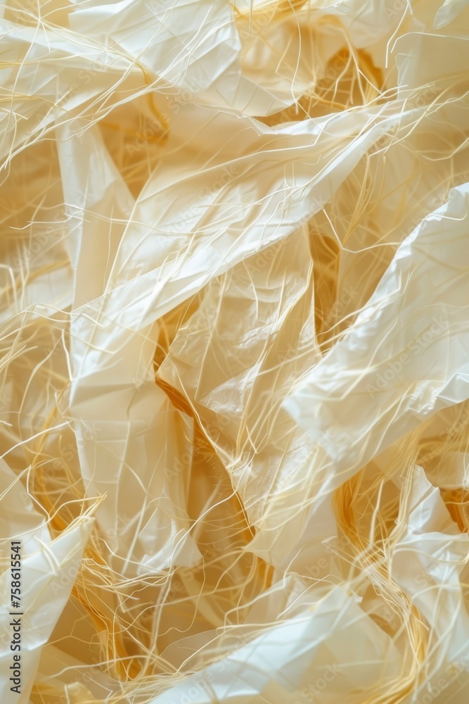 The image is a close up of a pile of white paper with a yellowish tint The image is a close up of a pile of white paper with a yellowish tint