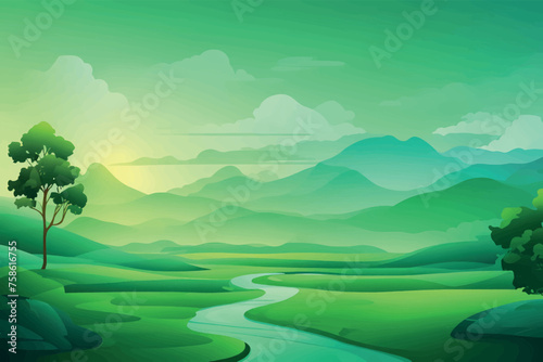  GREEN lakRe background vector illustration  