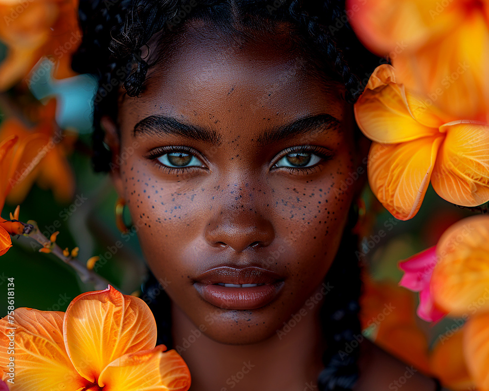 Fototapeta premium Young pretty black woman posing for a portrait