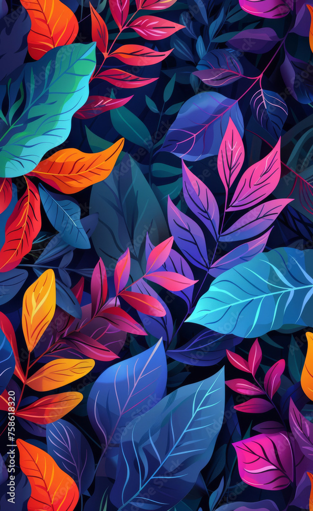 Background, wallpaper or abstract plants on canvas for wall frame, backdrop or print. Colourful, creative art or beautiful texture painting for interior artwork, copyspace and creativity inspiration