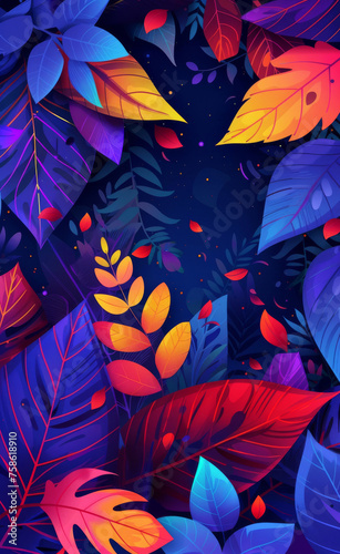 Background, wallpaper or abstract plants on canvas for wall frame, backdrop or print. Colourful, creative art or beautiful texture painting for interior artwork, copyspace and creativity inspiration