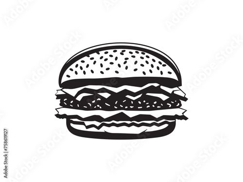Burger icon. Fast food symbol. Hamburger vector illustration.