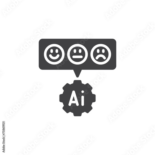 Emoticons with AI element vector icon