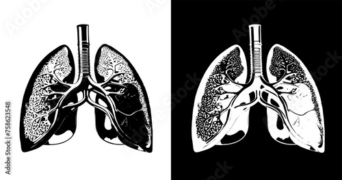 human internal organ lungs vector illustration. anatomy or anatomical diagram for cancer, breathe, health care concept. lungs cancer treatment conceptual image.
