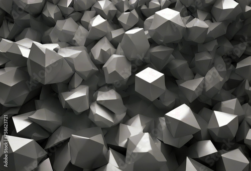 Abstract 3D Rendering of Low Poly White Surface stock photo