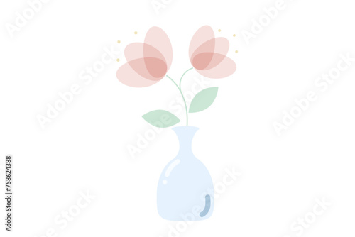 ピンクの花の一輪挿し
