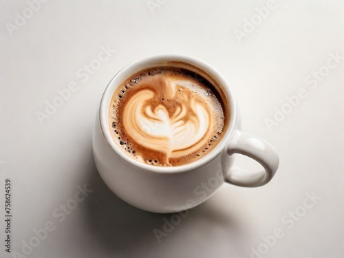 Top view of hot latte art.
