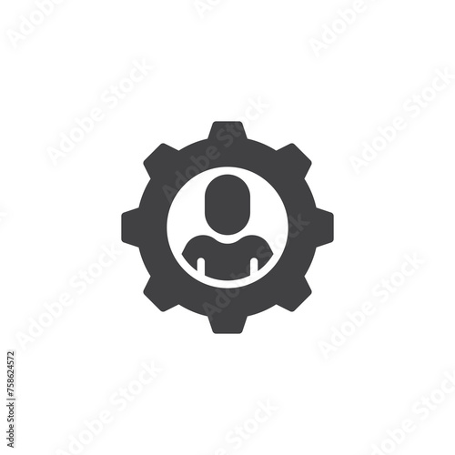 Person with gear vector icon