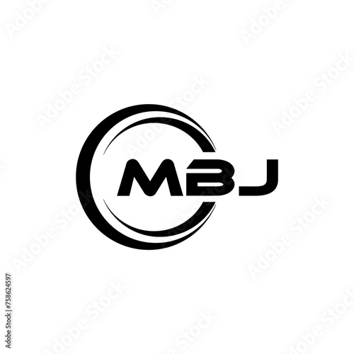 MBJ letter logo design in illustration. Vector logo, calligraphy designs for logo, Poster, Invitation, etc. photo