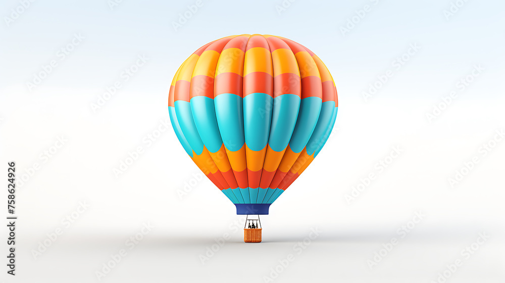 Fototapeta premium vibrant hot air balloon against a clean white background