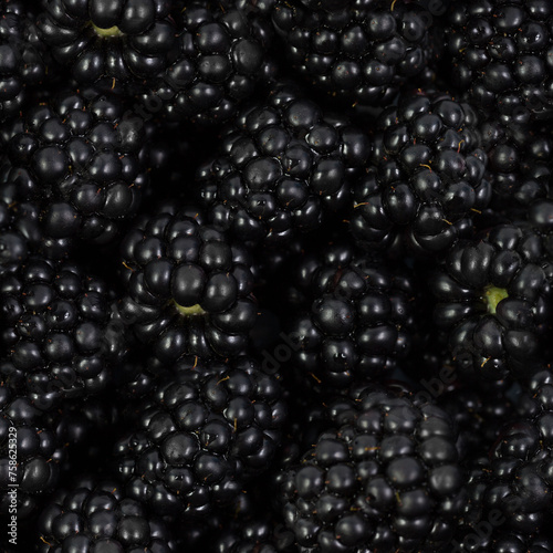 Blackberries close-up, background. Seamless texture