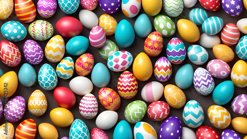 Easter eggs vector set design e in 3d realistic colorful. Easter eggs on a white colorful background.  © ramachandran