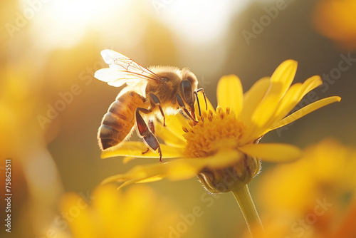 bee on yellow flower
